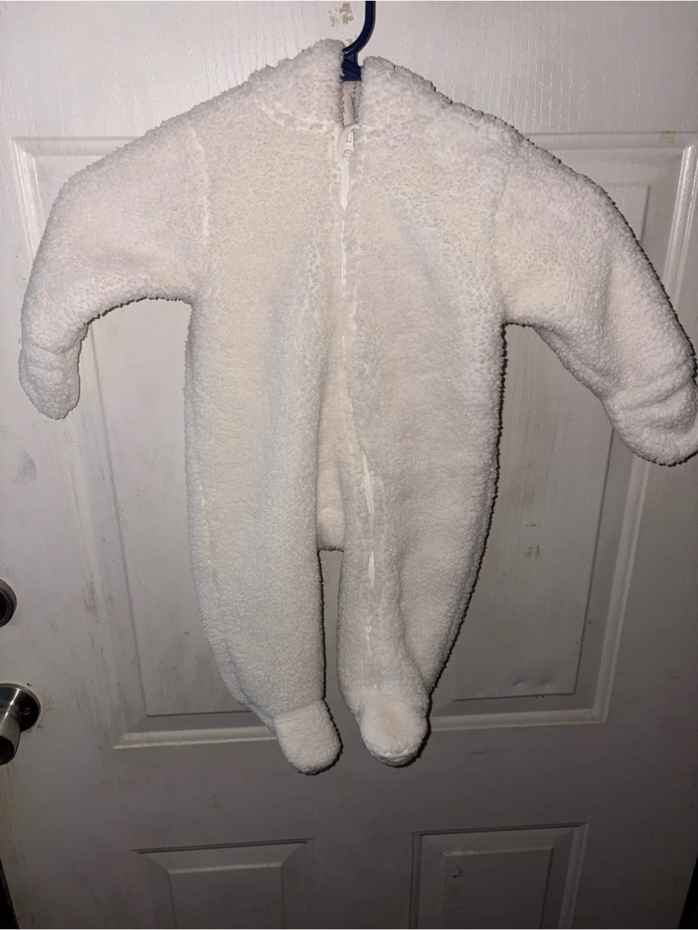 The Lullaby Club Cream Plush Footed One-Piece